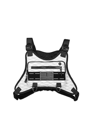 Artfulabode Yeleği Yansıtıcı Su Spor Koşu İçin Göğüs Dikeni Erkekler Çantası Beyaz Alabilir Fp Beyaz