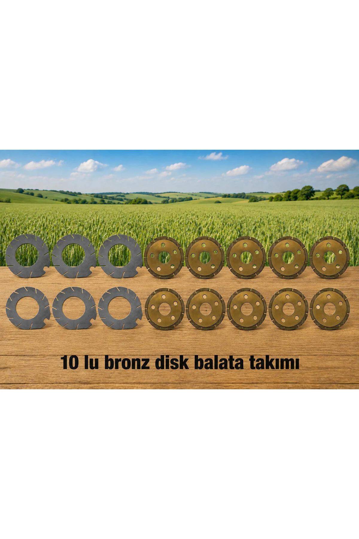 240s/285/4255/4370/5365/3050/3060 Massey Ferguson Yağlı Fren Bronz Disk Takım 10 Balatalı 6 Saçlı