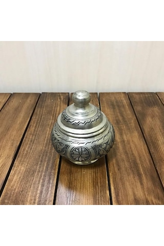 Küçük Boy Bakır Kubbe Şekerlik Gümüş