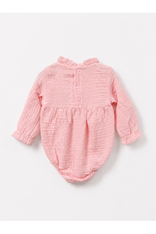 Babyhola Kız Bebek Çıtçıtlı Badi Müslin Fırfırlı Bayramlık 22412 Somon