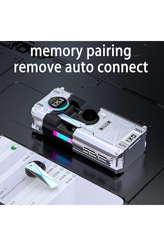 Vaorlo Slip Kablosuz Kulaklık Rgb Işık Dijital Ekran Hifi Subwoofer Bas Stereo Kulaklık Tüm Akıllı Telefonlar İçin Hd Mikrofonlu