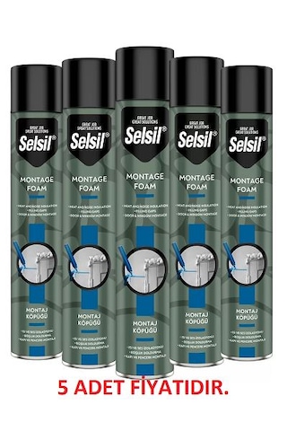 Selsil Montaj Köpüğü 5 Adet 750 Ml Selsil Montaj Köpüğü 5 Adet 750 Ml