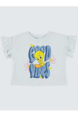 Tweety Kız Çocuk Tişört 2-5 Yaş Beyaz