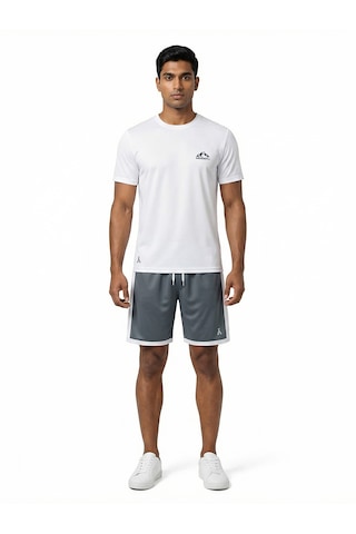 Orendahill Erkek Spor Şort Hızlı Kuruyan Esnek Regular Fit Gym Cepli Yan Çizgi Detaylı Activewear Antrasit