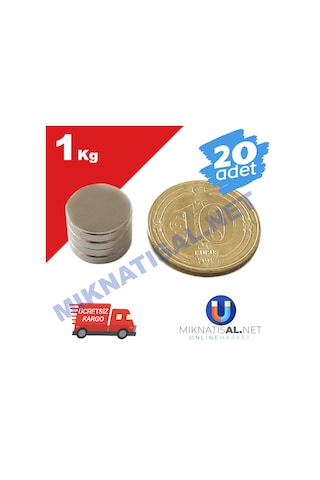10X2Mm Silindir Disk Güçlü Neodyum Mıknatıs 20 Adet