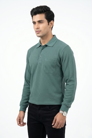 Dynamo Erkek Mevsimlik Polo Yaka Cepli Sweatshirt Bgl-st05366 Yeşil