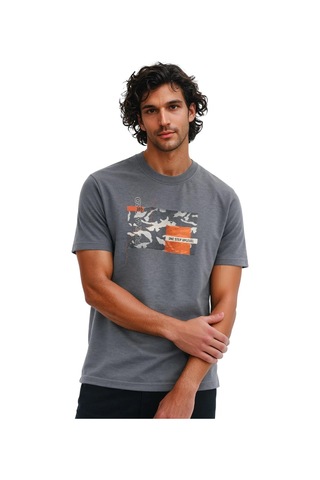 Arma Ar-ma Erkek Bisiklet Yaka Tişört Resim Baskili Örme Kumaş Regular Fit %100 Pamuk 30/2 Süprem Y31344448702 Gri-g3