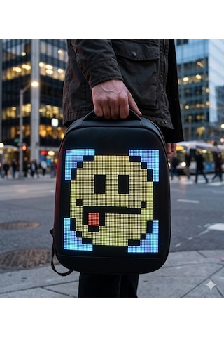 Missidea Pixelbag Led Çocuk Çanta Siyah + Powerbank