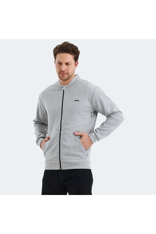 Slazenger VLAD Erkek Cepli Fermuarlı Gri Sweatshirt