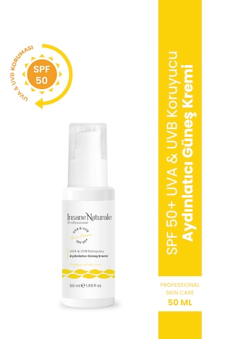 Aydınlatıcı Spf 50 Uva & Uvb Koruyucu Güneş Kremi 50 Ml