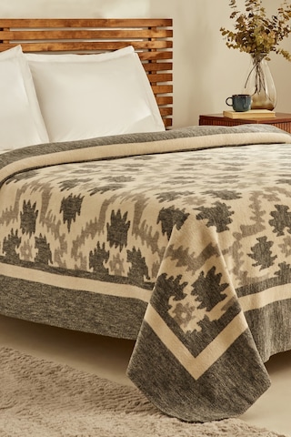 Karaca Home Damask Çift Kişilik Pamuklu Battaniye Antrasit