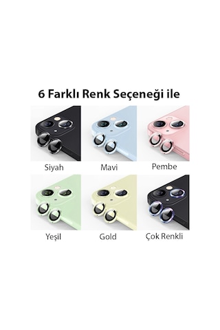 Ally Apple iPhone 15 Uyumlu /15 Plus Tempered Kamera Lens Koruma Cami - Yesıl