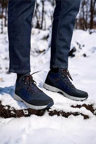 Liger Outdoor Bot Ayakkabı Kışlık Dayanıklı Sağlam Taban Bağcıklı Lacivert-lacivert Lacivert