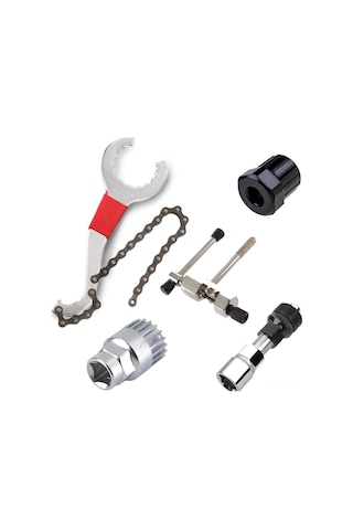 Kosona Bisiklet Tamir Aleti Seti - Zincir Kesici, Zincir Çıkarıcı, Bracket Çıkarıcı, Freewheel Cassette Ve Krank Çıkarıcı Araçları 5 Parça Çok Renkli