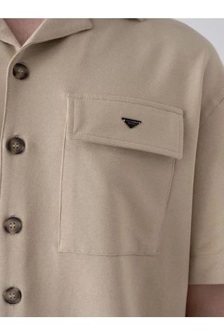 Erkek Çocuk Oversize Gömlek Pantolon Takım-15540 Bej