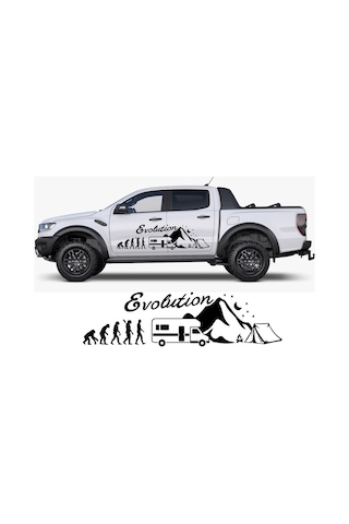 90X24 cm - Evolution Karavan Sticker. Evrim Kamp Karavan Çıkartma
