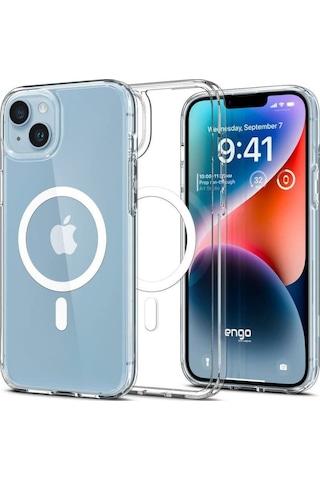 Apple Uyumlu   iPhone 14 MagSafe Şeffaf Arka Kapak Silikon Kılıf