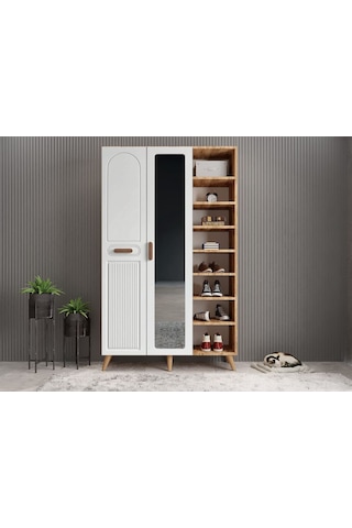 Monere Membran 3 Kapaklı Portmanto Montaj Dahil Çam Beyaz 120 Cm