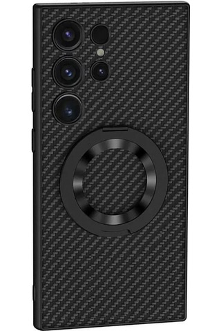 Galaxy Uyumlu S24 Ultra Wireless Şarj Özellikli Zore Kıpta Standlı M-safe Silikon Kapak 1