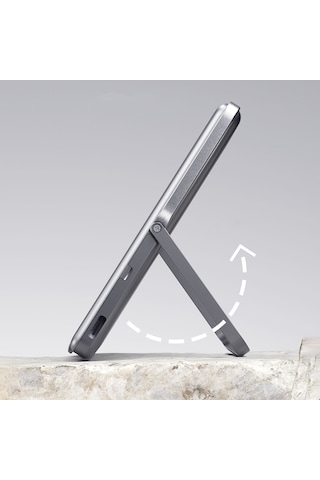 Lenyes PW038D 20W 5000 mAh 15 W Ultra İnce Standlı Wireless Powerbank Gümüş