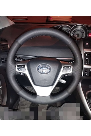 Dikişli Direksiyon Kılıfı Damarlı Noktalı Deri Siyah Dikişli Toyota Verso İçin
