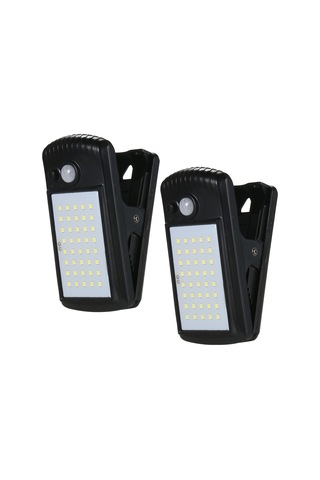 L6060-2 40leds Açık Güneş Işıkları Klipsli Hareket Sensörü Siyah Siyah