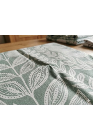 Maki Home %100 Pamuklu Çiçek Desenli 160x200+2 50x70 Çift Kişilik Lastikli Çarşaf Ve Yastık Kılıfı Yeşil
