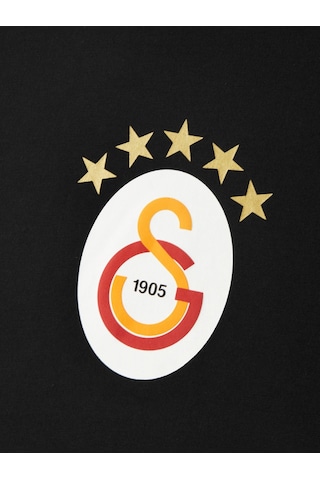 Galatasaray Lisanslı 5 Yıldız Büyük Logolu Siyah T-shirt 26 Şampiyonluk Ahşap Kutulu E251402