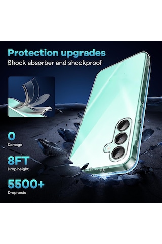 Samsung Galaxy Uyumlu A16 Kılıf Şeffaf Silikon + 9h Ekran Koruyucu Cam