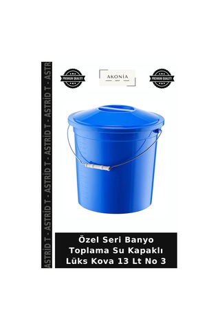 Özel Seri Banyo Toplama Su Kapaklı Lüks Kova 13 Lt No 3 Çok Renkli