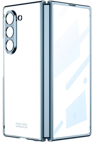 Zore Galaxy Uyumlu Z Fold 6 Kılıf Msra Full Camlı Kıpta Kapak-mavi Mavi