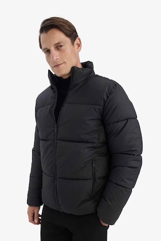 Defacto Slim Fit Dik Yaka Astarlı Fermuarlı Su Geçirmez Siyah Erkek Mont C5631ax/bk27 Siyah