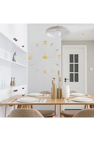 Gajeena Küçük Boy 40cm Siyah Akrilik Duvar Saati - Dıy Sessiz 3d Dekoratif Saat, Delik Açmaya Gerek Yok Çok Renki