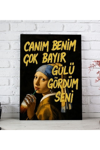 Bk Gift Vintage Klasik Sanat Esprili Sözlü Dekoratif Kanvas Tablo - 41 Çok Renkli