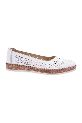 Dgn P24 Kadın Lazerli Soft Anatomıc Footwear Deri Babet P24-L-1512-R0198 Beyaz