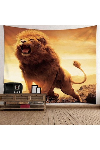 Homyl 3d Hayvan Duvar Dekor Goblen Yatak Odası Oturma Aslan-l