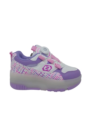 Zerhan 9625 Kız Çocuk Lila Işıklı Patenli Tekerlekli Sneaker Spor
