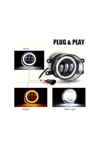 Xuweiwei 2 Adet 4 Inç Angel Eyes Led Işık Beyaz Halka Dc12v/24v 6000k Parlak Beyaz Ve Sarı Round Led Çalışma Işığı Jeep Wrangler Jk Tj Lj Ford İçin