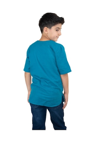 Eliş Şile Bezi Kısa Kol Şile Bezi Zımbalı Erkek Çocuk Tshirt Petrol 3053