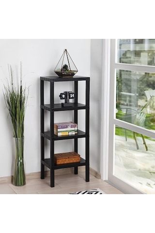 Mithra Life 4 Katlı Plastik Siyah Banyo Mutfak Rafı Mıt1050 50 x 22