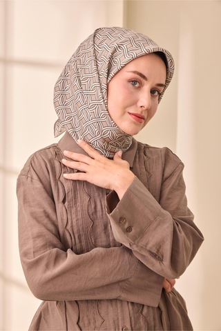 Silk Home Twill İpek Eşarp 11479-13 Vizon, Ekru