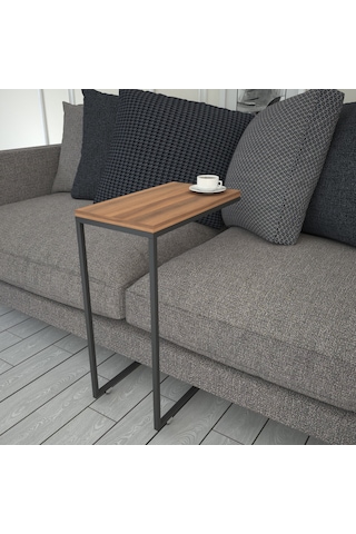 Callen Yan Sehpa & Tekerlekli Servis Sehpası Metal Ceviz