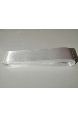 Abarta Saten Kurdele %100 Polyester-30mm 3cm -beyaz-8.30metre 3 Cm