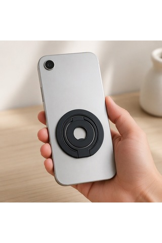 Zore Paris M102 Magnetik Ring Standlı Telefon Tutucu Siyah