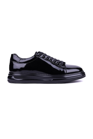 Fosco - Hakiki Rugan Deri Siyah Renk Erkek Sneaker - 3240-1521 Siyah