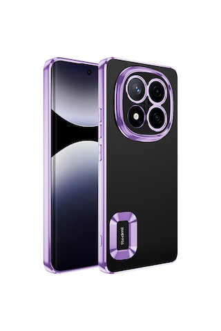 Noktaks - Xiaomi Uyumlu Xiaomi Redmi Note 14 Pro 4g - Kılıf Kamera Korumalı Logo Gösteren Koruyucu Omega Kapak - Lila T37166 Lila