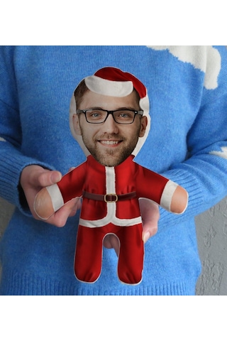 Kişiye Özel Fotoğraflı Noel Baba Bebek Yastık