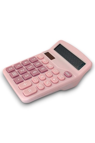 Dx-837b Güneş Enerjili Ve Pilli Pembe Hesap Makinesi 12 Haneli Pembe