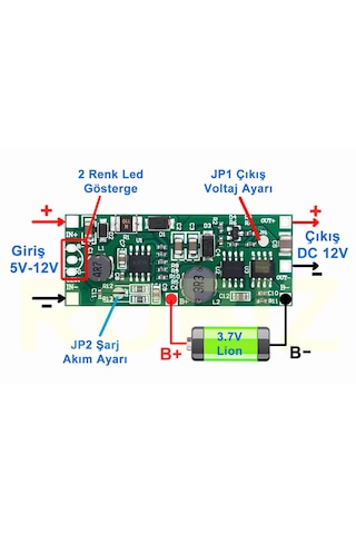 Dc 12v Ups Modül 18650 3.7v Lion Pil Kesintisiz Acil Durum