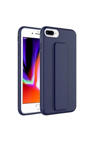 Apple Uyumlu iPhone 8 Plus Kılıf Zore Qstand Kapak Lacivert